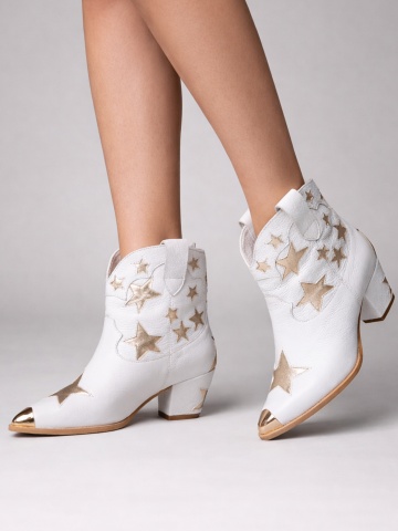 Ciocate Galaxy Rebel piele naturala bizon alb si stelute aurii