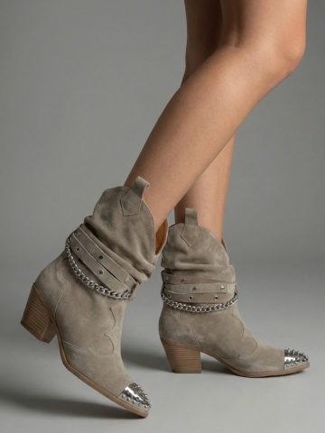 Ciocate Metallic Monarch piele intoarsa nude nisipiu