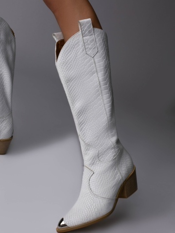 Ciocate Raven din piele naturala croco alba