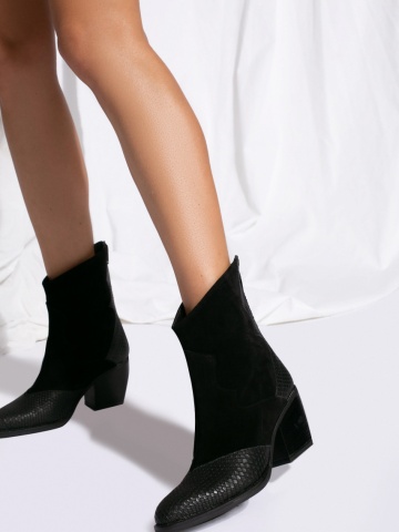 Ciocate Selene din piele naturala neagra si piele intoarsa neagra