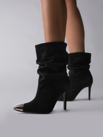 Cizme Fantasia Piele Intoarsa Black Metal Edition