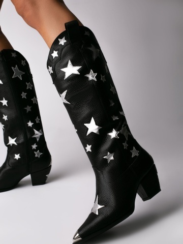 Ciocate Supernova piele naturala bizon negru si stelute argintii