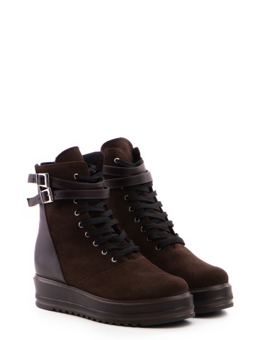 Ghete Alma piele naturala si piele intoarsa, maro