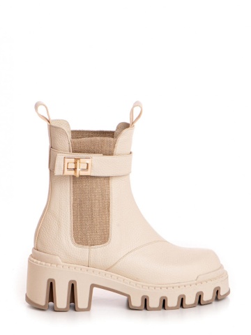 Ghete tip bocanc Alessia piele naturala unt