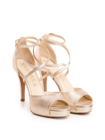 Sandale Manila cu toc mic subtire, piele naturala