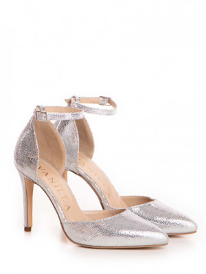Pantofi Stiletto Florence argintii cu toc subtire