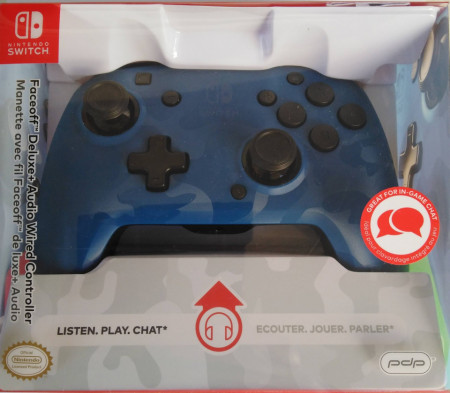 Nintendo Switch faceoff deluxe controller audio camo blue