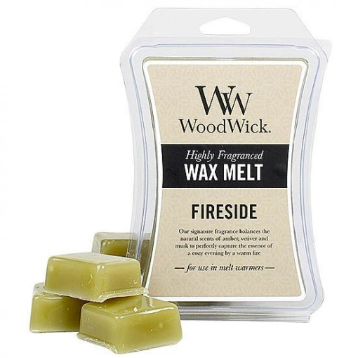 Ceara pentru vasul de aromoterapie Woodwick Fireside, Highly Fragranced Wax Melt, 22.7 g