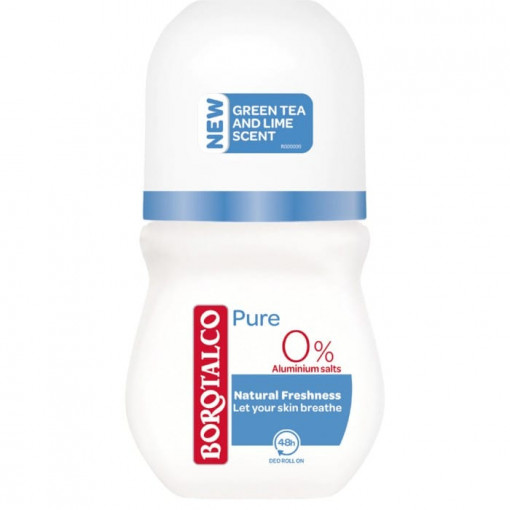 Deodorant Antiperspirant Borotalco Pure Natural Freshness 0% Aluminium Salts roll-on 50 ml