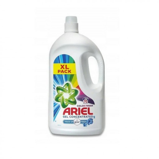 Detergent lichid color fresh, Ariel Gel Concentrated, Touch of Lenor, 70 spalari, 3850 ml