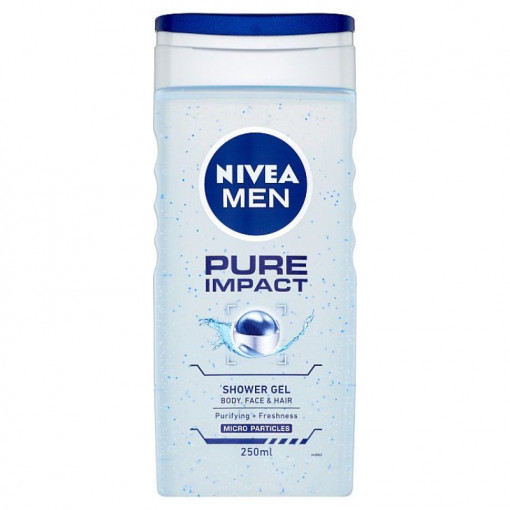 Gel de dus cu microparticule Nivea Men Pure Impact, 250 ml