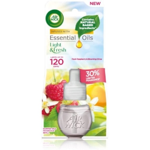 Odorizant camera Air Wick Essential Oils Fresh Raspberry & Blooming Citrus mono electric rezerva 19 ml