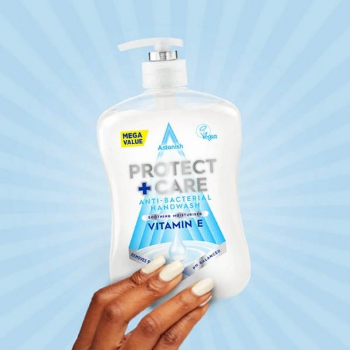 Sapun lichid antibacterian cu pompa Astonish Protect + Care Vitamin E 650 ml