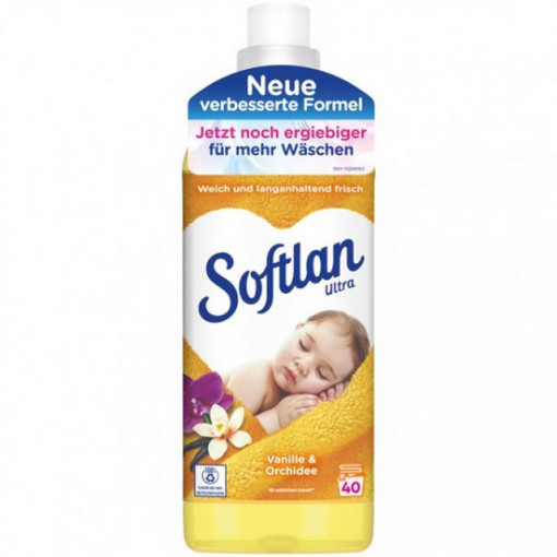 Balsam de rufe, Softlan Ultra Vanille & Orchidee, 40 spalari, 1l