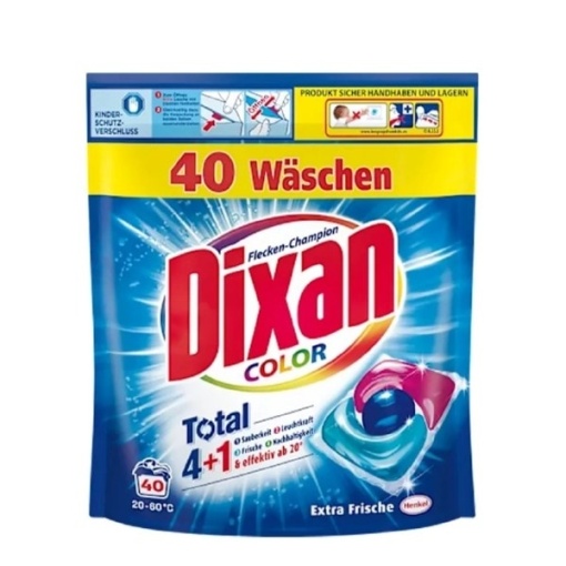 Detergent capsule pentru haine colorate Dixan Color Total Extra Frische 40 buc 480 g