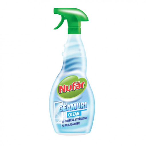 Detergent lichid pentru geamuri Nufar Ocean, pulverizator 500 ml