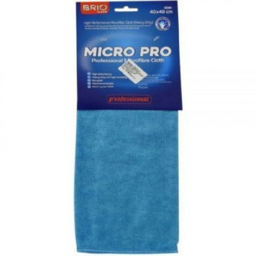 Laveta Microfibra Profesionala Brio Clean 40x40 cm, albastra