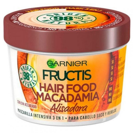 Masca pentru par indisciplinat Garnier Fructis Smoothing Macadamia Hair Food 390 ml