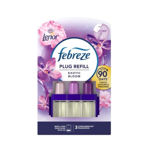 Rezerva odorizant electric Febreze 3volution Exotic Bloom 90 zile, 20 ml