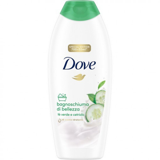 Spuma de baie Dove Ceai Verde & Castravete, 750 ml