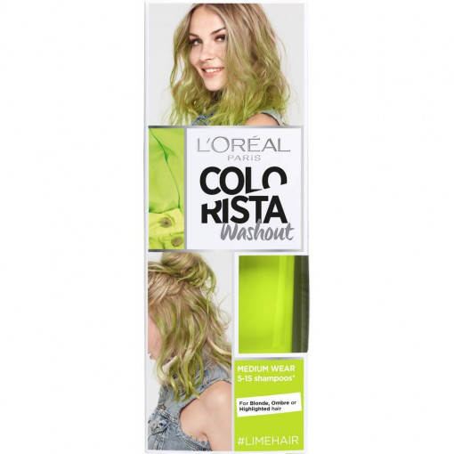 Vopsea de par temporara L'Oréal Colorista Washout Lime Hair