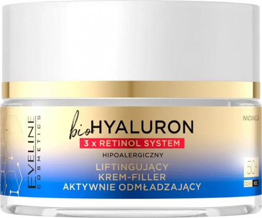 Crema de fata antirid Bio Hyaluron 3 x Retinol System 60+ Eveline Cosmetics 50 ml