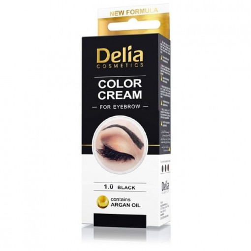 Delia Color Cream 1.0 Black crema coloranta pentru sprancene 15ml
