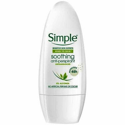 Deodorant anti-perspirant roll-on Simple Soothing 0% alcool coloranti parabeni 50 ml