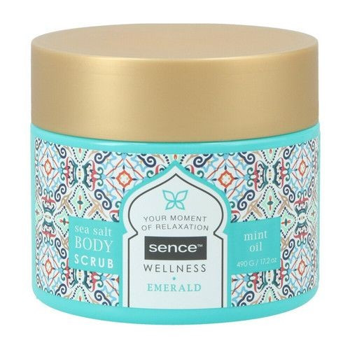 Exfoliant pentru corp cu ulei de menta Sense Wellness Emerald 490 g