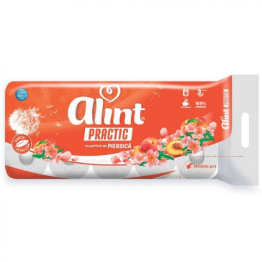 Hartie igienica Alint Practic Piersica 3 strat 10 role