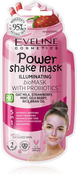 Masca de fata iluminatoare cu probiotice Power Shake Illuminating Eveline Cosmetics 10 ml
