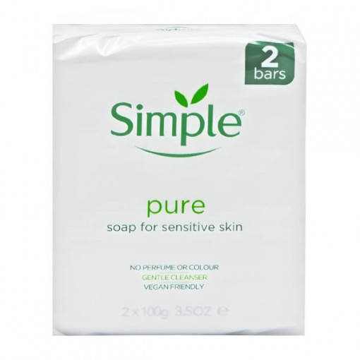Sapun solid pentru piele sensibila Simple Pure Sensitive Skin 2 x 100 g