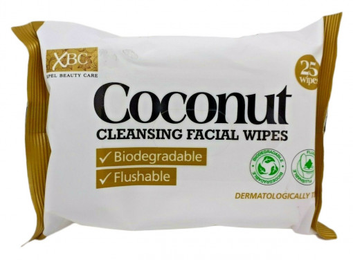 Servetele demachiante biodegradabile Coconut XBC 25 buc