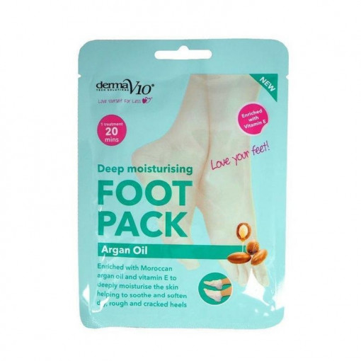 Sosete hidratante cu ulei de argan si vitamina E Derma V10 Foot Pack