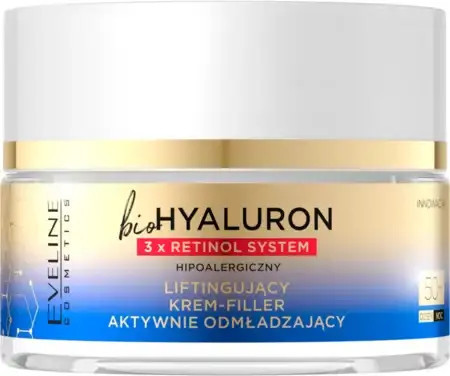 Crema de fata antirid Bio Hyaluron 3 x Retinol System 50+ Eveline Cosmetics 50 ml
