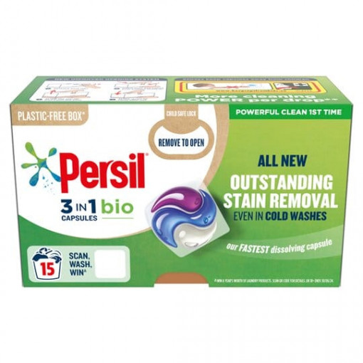 Detergent capsule universal Persil 3 in1 Bio Outstanding Stain Removal 15 buc 316.5 g