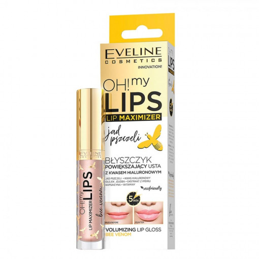 Gloss pentru volumul buzelor Lip Maximizer Bee Venom Oh My Lips Eveline Cosmetics 4.5 ml
