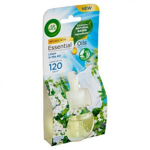 Odorizant camera Air Wick Essential Oils Linen In the Air mono electric rezerva 19 ml