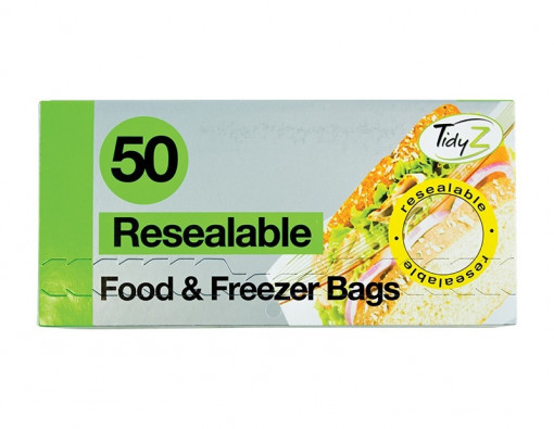 Pungi resigilabile pentru congelator / sandwich Tidy Z resealable Food & Freezer Bags, 50 buc