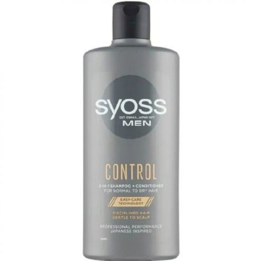 Sampon + balsam pentru par uscat, Syoss Men Control 2in1, 440 ml