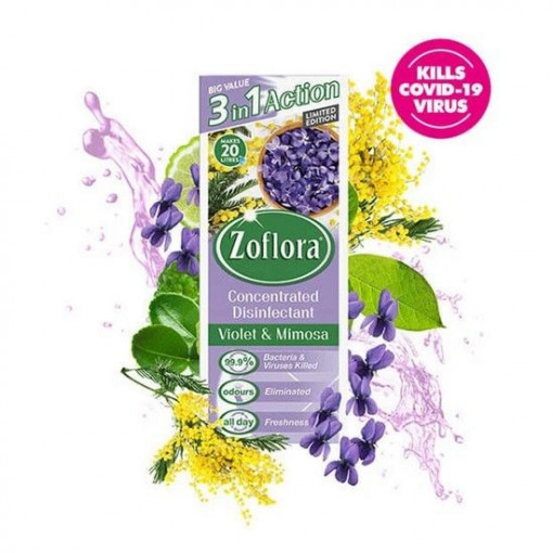 Solutie multi-suprafete Zoflora Violet & Mimosa 3in1 Action concentrat 500 ml