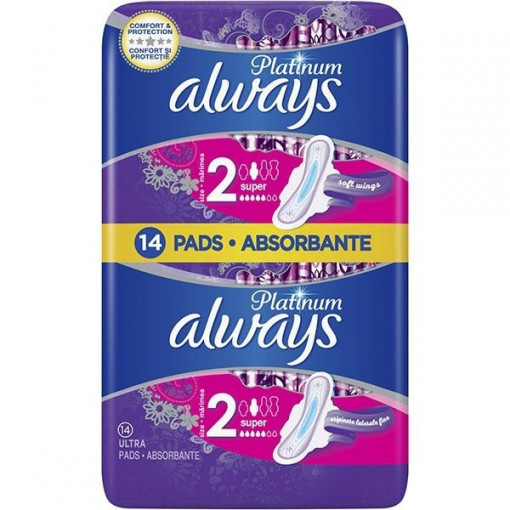 Absorbante externe Always Platinum Super 14 buc/set size 2