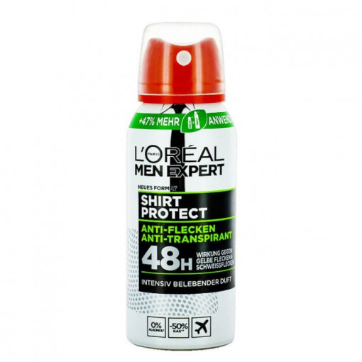 Deodorant anti-transpirant spray comparimat L'Oreal Men Expert Shirt Protect travel size 100=150 ml