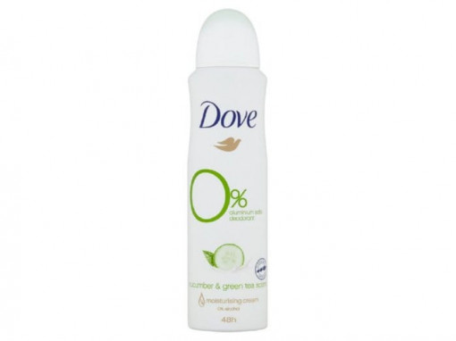Deodorant spray Dove 0% Saruri de Aluminiu Go Fresh Ceai verde si castraveti 150 ml