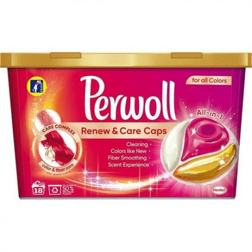 Detergent capsule Perwoll Renew & Care Color 18 buc