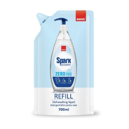 Detergent vase rezerva Sano Spark Zero Coloranti si Parfum 700 ml