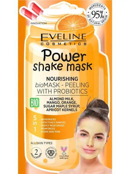 Masca de fata hranitoare cu probiotice Power Shake Nourishing Eveline Cosmetics 10 ml