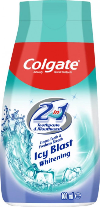 Pastă de dinți și apă de gură pentru albire Colgate® Icy Blast 2 în 1 Whitening 100 ml
