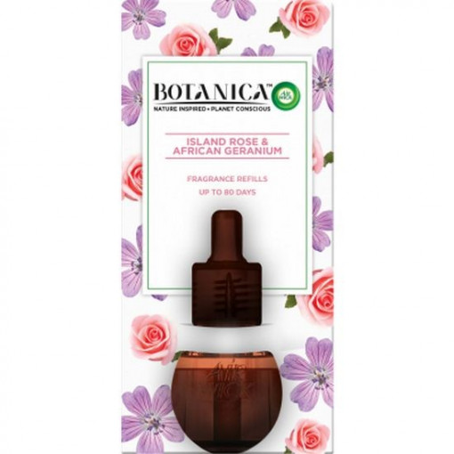 Rezerva de parfum odorizant electric Air Wick Botanica Island Rose & African Geranium 19 ml