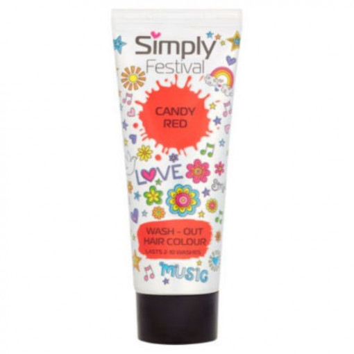 Simply Festival Wash-Out Hair Color sampon colorant pentru par 75ml Candy Red